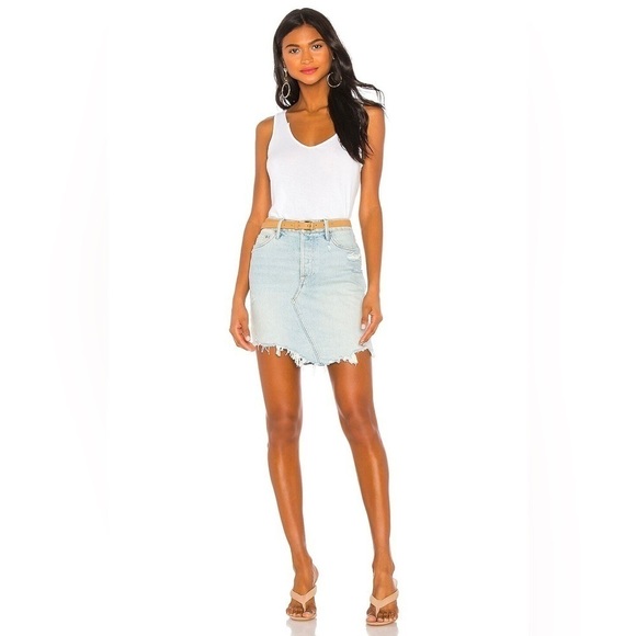 GRLFRND Rhoda Denim Mini Skirt in I Got Mine, Size 26 - Picture 4 of 12